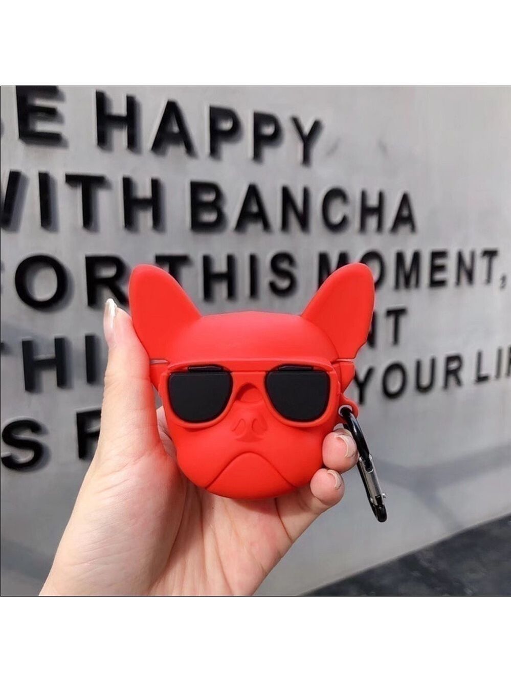 Red AirPods 1 & 2 Only - Adorable Frenchie Bulldog AirPods Case Earbuds Case
